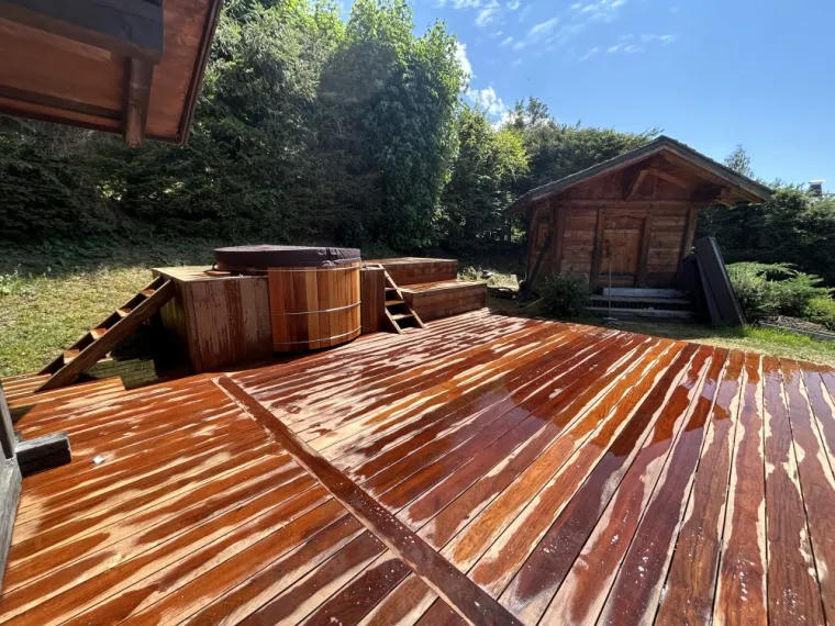 rénovation et construction terrasse et jacuzzi à Megève, Sallanches, Old & New Habitat